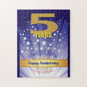 5 Year Recovery Anniversary Bold Numeral Jigsaw Puzzle