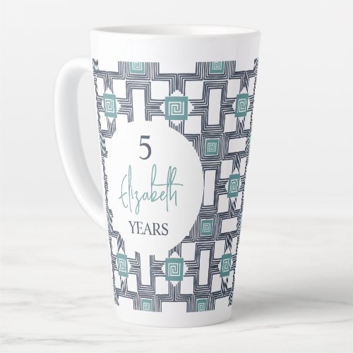 5 Year Sobirety Birthday Anniversary  Latte Mug