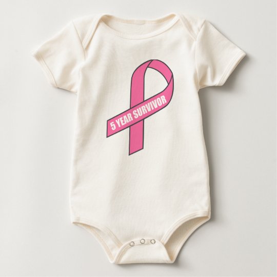 5 Year Survivor (Breast Cancer Pink Ribbon) Baby Bodysuit