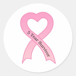5 Year Survivor Pink Ribbon Sticker