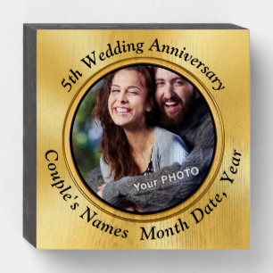 5 Year WOOD Anniversary Gifts for Him or ANY YEAR Wooden Box Sign