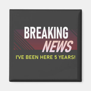 5 Year Work Anniversary 5th Employee Appreciation Magnet