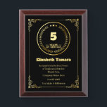 5 Year Work Anniversary | Employee Appreciation Award Plaque<br><div class="desc">5 year work anniversary quotes award,  for Employee Appreciation. personalized gift</div>