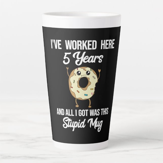 5 Year Work Anniversary Employee Appreciation Coff Latte Mug (Front)