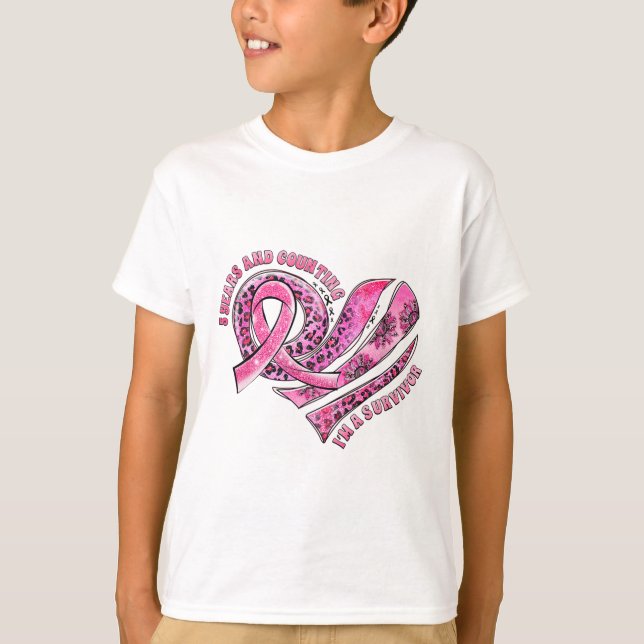 5 Years And Counting I'm A Survivor Breast Cancer  T-Shirt (Front)