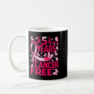 5 Years Breast Cancer Free Survivor Butterfly Tank Coffee Mug