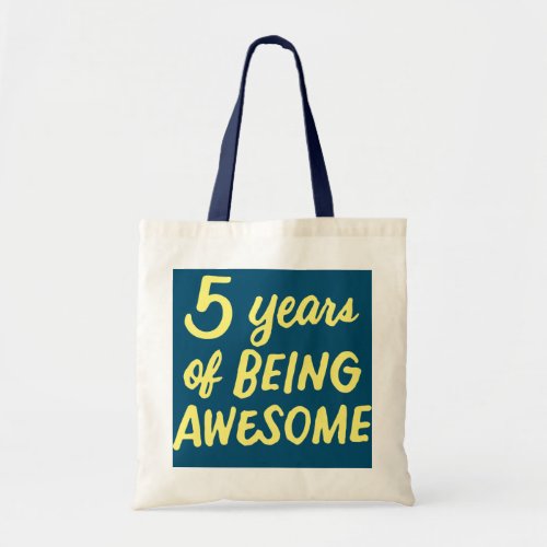 5 Years Of Being Awesome 5 Years Old Girls 5th Tote Bag