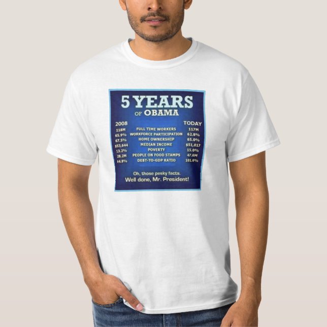 5 YEARS of OBAMA T-Shirt (Front)