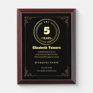 5 Years of Service – Custom Appreciation Gift Award Plaque