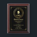 5 Years of Service | Employee Appreciation Award Plaque<br><div class="desc">Celebrate dedication and commitment with this elegant plaque to honor 5 years of service. Perfect for recognizing employee milestones,  this award can be personalized with the recipient's name,  the company name,  a date,  and a heartfelt message. It’s a meaningful way to show appreciation and inspire continued excellence.</div>