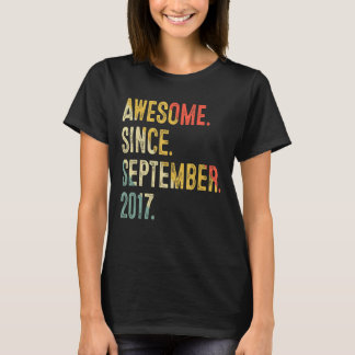 5 Years Old 5th Birthday Awesome Since September 2 T-Shirt