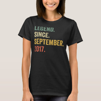 5 Years Old 5th Birthday Legend Since September 2 T-Shirt