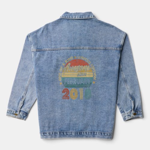 5 Years Old  Awesome Since February 2018 5th Birth Denim Jacket