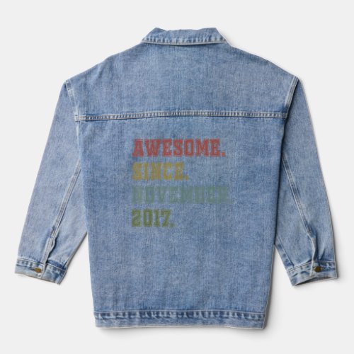 5 Years Old  Awesome Since November 2017 5th Birth Denim Jacket