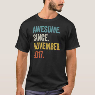 5 Years Old Awesome Since November 2017 5th Birthd T-Shirt