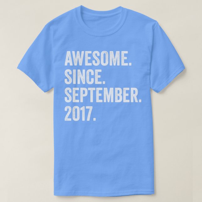 5 Years Old Awesome Since September 2017 5th Birth T-Shirt (Design Front)