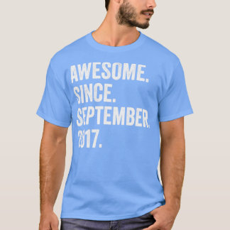 5 Years Old Awesome Since September 2017 5th Birth T-Shirt