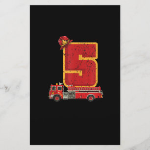 5 Years Old Birthday Boy Gifts Firefighter Stationery