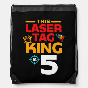 5 Years Old Boy Laser Tag Birthday Boy Drawstring Bag