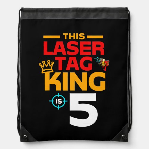 5 Years Old Boy Laser Tag Birthday Boy  Drawstring Bag