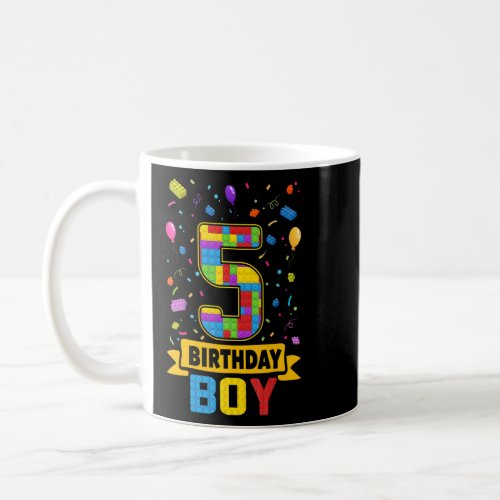 5 Years Old Building Blocks 5th Birthday Boy Maste Coffee Mug