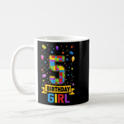 5 Years Old Building Blocks 5th Birthday Girl Mast Coffee Mug