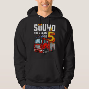 5 Years Old Firetruck Birthday Boy Firefighter Hoodie