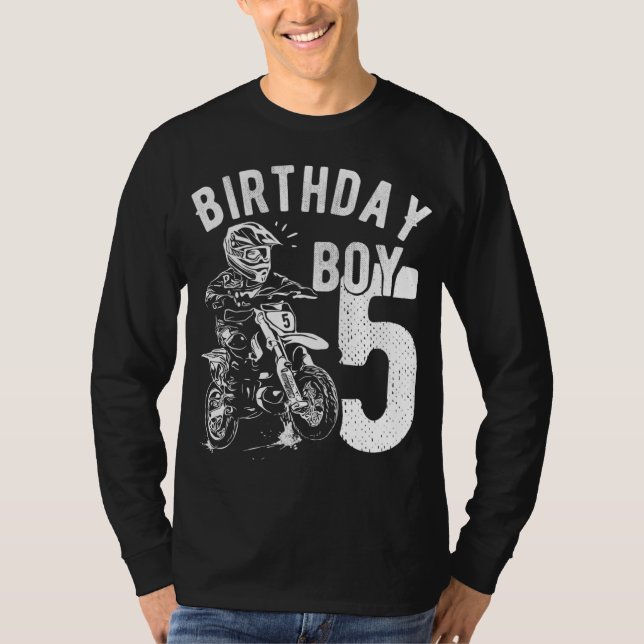 5 years old kid - Birthday boy - Dirt bike - Motor T-Shirt (Front)
