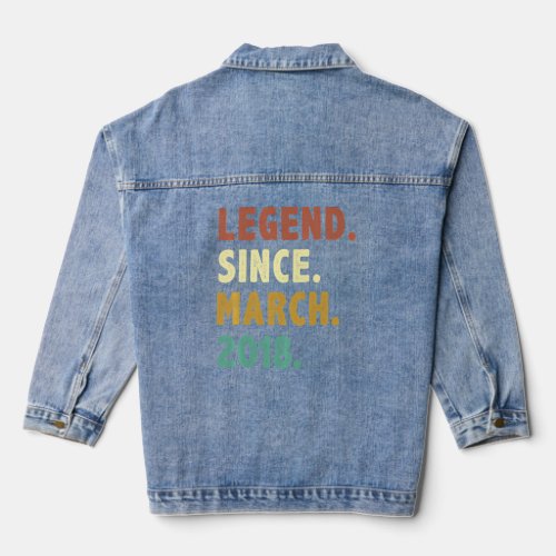 5 Years Old Legend Since March 2018 5th Birthday   Denim Jacket