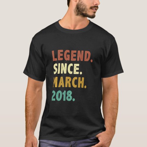5 Years Old Legend Since March 2018 5th Birthday   T_Shirt