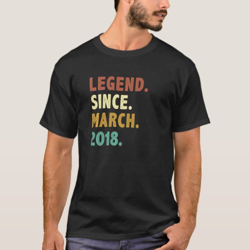 5 Years Old Legend Since March 2018 5th Birthday   T_Shirt