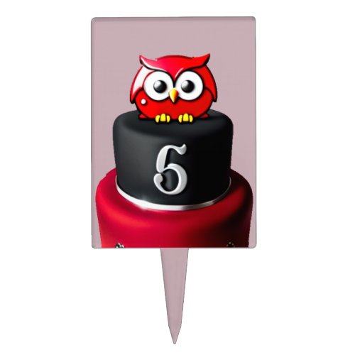 5 YEARS OLD  OWL ART  Cute Sweet Owl Lover  Cake Topper