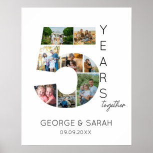 5 Years Together Photo Collage Wedding Anniversary Poster