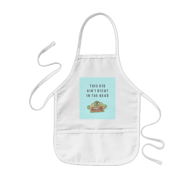 5A 'AIN'T RIGHT' KID'S APRON IN BLUE (Front)