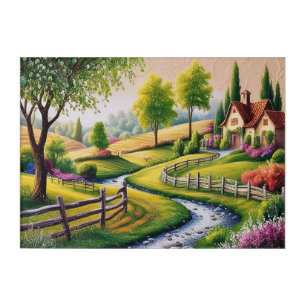 5D DIY Diamond Painting Kit – Countryside Villa Acrylic Print