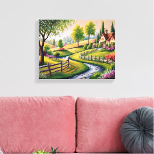 5D DIY Diamond Painting Kit – Countryside Villa Canvas Print
