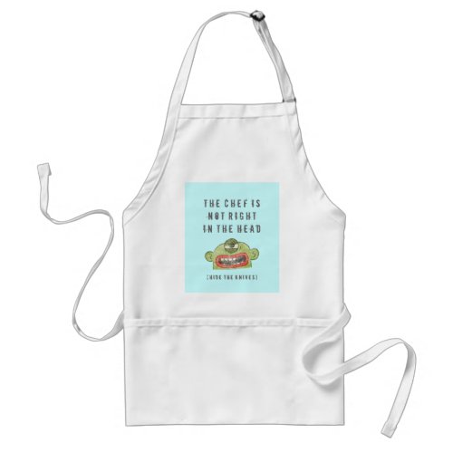 5E NOT RIGHT CHEF APRON WITH BLUE BACKGROUND