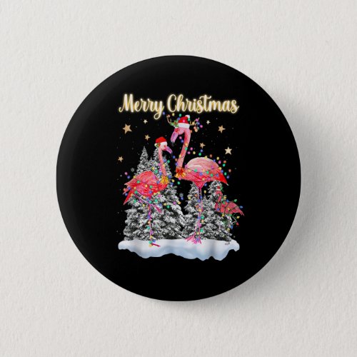 5goM Flamingo Santa Merry Xmas Christmas Vibes In  Button