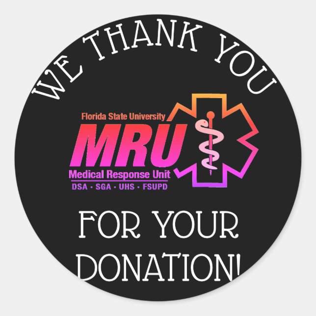 5K/event donation thank you stickers (Front)