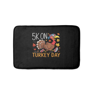 5K On Turkey Day Thanksgiving Running Classic T-Sh Bath Mat