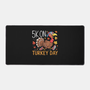 5K On Turkey Day Thanksgiving Running Classic T-Sh Desk Mat
