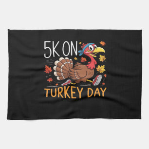 5K On Turkey Day Thanksgiving Running Classic T-Sh Kitchen Towel