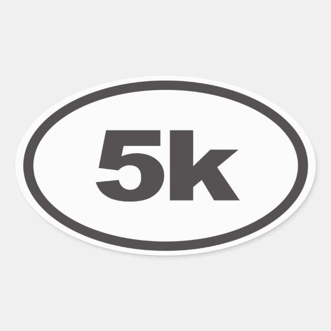 5K Oval Running Decal Oval Sticker (Front)