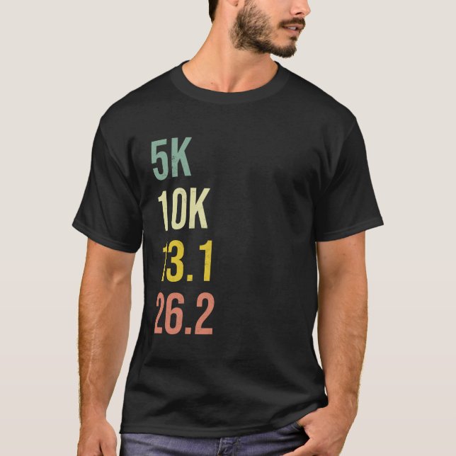 5k Race 10k Running 80s Vintage Half Marathon T-Shirt (Front)