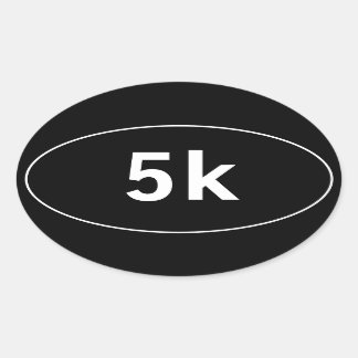 5k Race Walk Run Oval Sticker