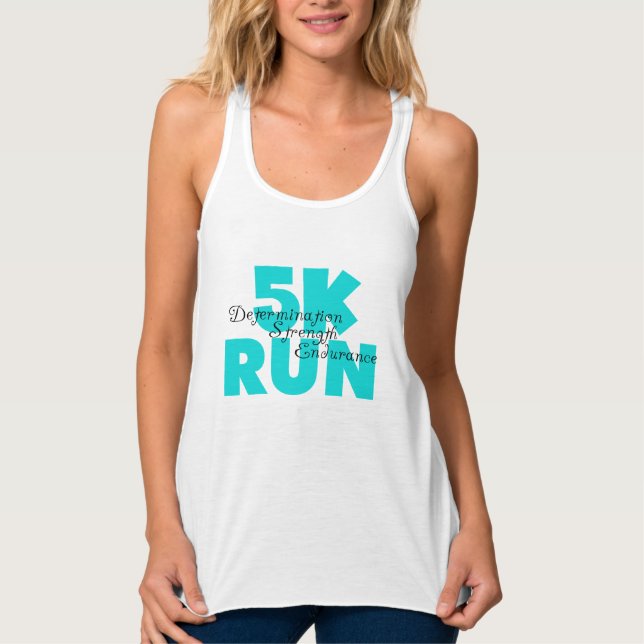 5K Run Aqua Sports Running Tank Top (Front)