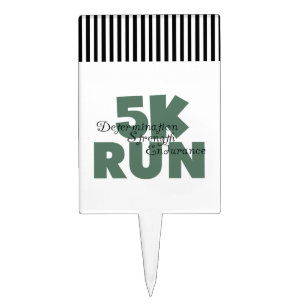 5K Run Green Sports Running Cake Topper