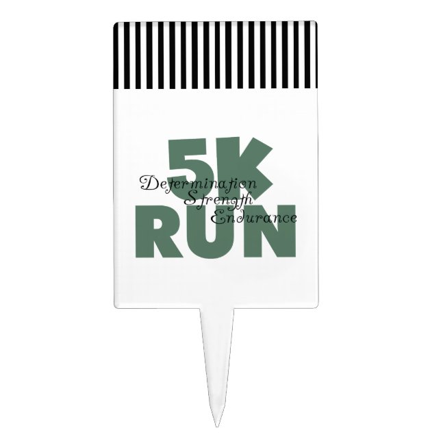 5K Run Green Sports Running Cake Topper (Front)