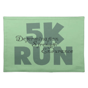 5K Run Green Sports Running Cloth Placemat