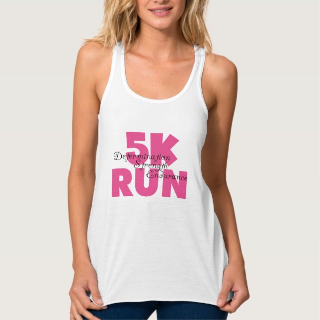 5K Run Pink Tank Top (Front)